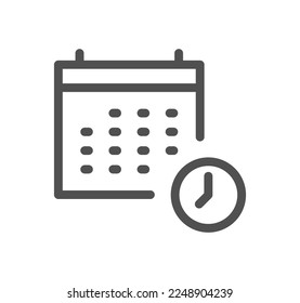 Calendar icon outline and linear vector.