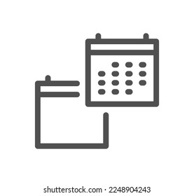 Calendar icon outline and linear vector.