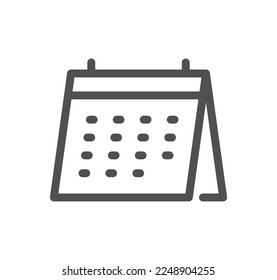 Esquema del icono del calendario y vector lineal.