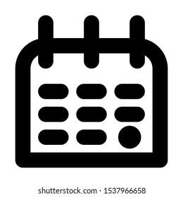 Calendar Icon Outline Style Black. Perfect for website mobile app presentation and any other projects. Editable vector. 24 X 24 Pixel Perfect.