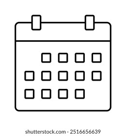 calendar icon. Outline style design isolated on white background