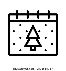 calendar icon. Outline style design isolated on white background