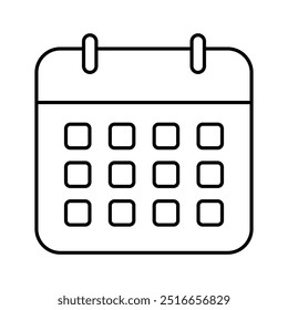 calendar icon. Outline style design isolated on white background