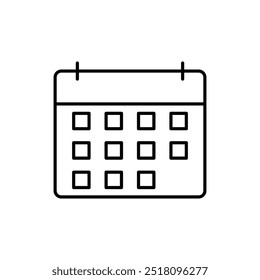 calendar icon. Outline style design isolated on white background