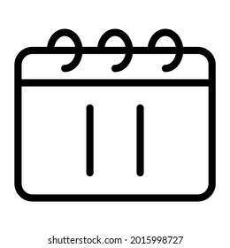 Icono de calendario con estilo de contorno y base perfecta de píxeles. Adecuado para el diseño de sitios web, logotipo, aplicación e interfaz de usuario. En función del tamaño del icono en general, se puede reducir.
