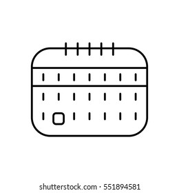 calendar icon, outline thin line isolated vector sign symbol, on white background. Office elements. Can be used in logo, UI and web design