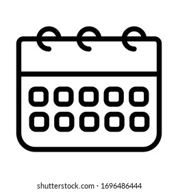 Calendar icon outline vector design