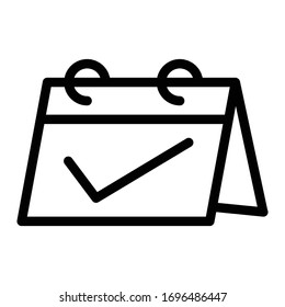 Calendar icon outline vector design