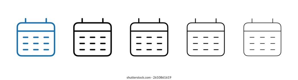 Calendar icon Outline vector logo for web ui