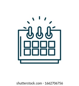icono de calendario sobre fondo blanco, estilo de línea, ilustración vectorial