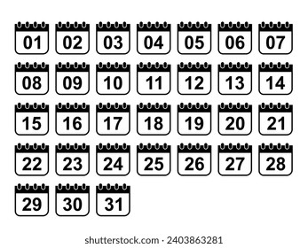 número de paquete de iconos de calendario completo