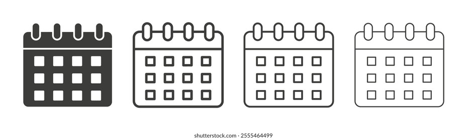 Calendar icon pack. vector illustration