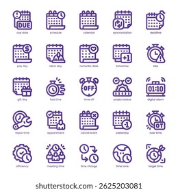 Paquete de iconos de calendario para su Sitio web, móvil, presentación y diseño de logotipo. Diseño de color básico de la línea Calendar Icon. Ilustración gráfica de Vector y trazo editable.