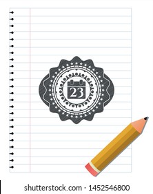 calendar icon with pencil strokes. Vector Illustration. Detailed.