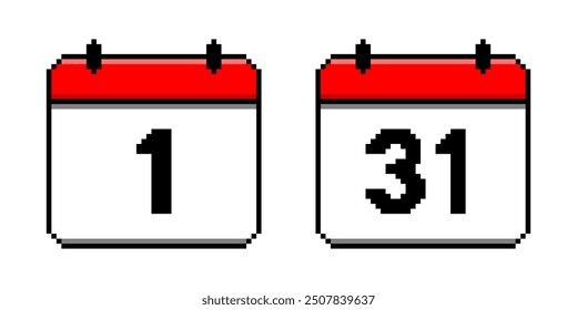 Calendar icon pixel style simple design