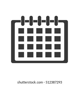 Calendar icon. Planner month date and time theme. Isolated design. Vector illustration