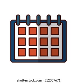 Calendar icon. Planner month date and time theme. Isolated design. Vector illustration