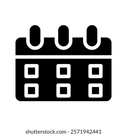 Calendar icon for planning, scheduling, and time management. Concept of deadline, appointment, and organization.