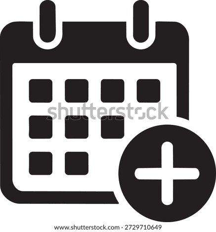 Calendar icon with plus sign vector design