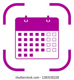 Calendar icon in purple focus. White background