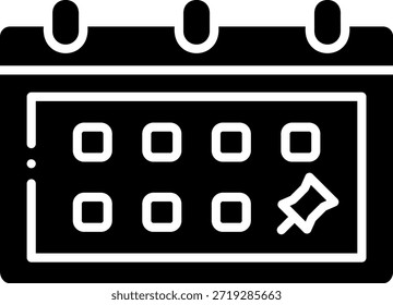Icono de calendario con fecha de marcado de Push Pin