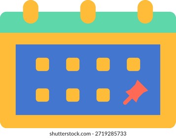 Icono de calendario con Push Pin marcando una fecha