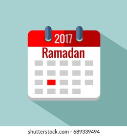 Calendar icon ramadan 2017 Vector EPS 10 illustration.
