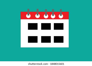 Icono de calendario y círculo rojo. Marcar la fecha, vacaciones, conceptos importantes de día. Diseño de estilo plano. Icono de vector