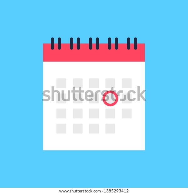 Calendar Icon Red Circle Mark Date Stock Vector Royalty Free