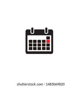 Calendar Icon with Red Date Vector Illustration