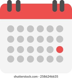 a calendar icon with a red dot on it