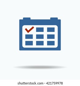 Calendar icon with red point. flat design. vector 