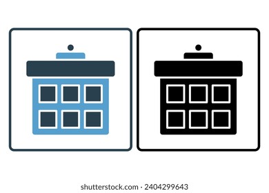 icono de calendario. icono relacionado con la web básica y la interfaz de usuario. adecuado para sitio web, aplicación, interfaces de usuario, imprimible, etc. estilo de icono sólido. diseño de vector simple editable