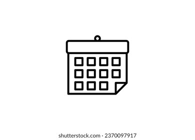 Calendar Icon. Icon related to Business. Suitable for web site design, app, UI, user interfaces. Line icon style. Simple vector design editable