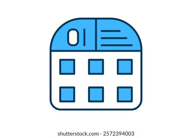 Calendar icon. icon related to Office. suitable for web site, app, user interfaces, printable etc. flat line icon style. simple vector design editable
