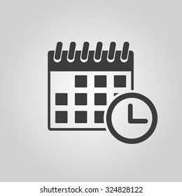 The calendar icon. Reminder and event, time symbol. Flat Vector illustration