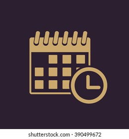The calendar icon. Reminder and event, time symbol. Flat Vector illustration