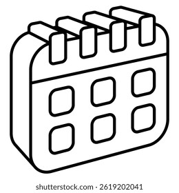 Icono de calendario representado por el icono de calendario simple Estilo de línea.