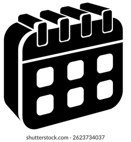 Calendar icon represented by Simple Calendar icon Black Filled style.
