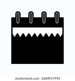 Icono De Calendario Con Carpeta De Anillo Sobre Fondo Blanco Para La Programación, Planificación Y Organización