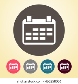 Calendar Icon in round shape.