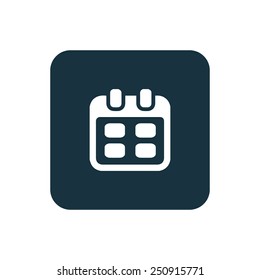 calendar icon Rounded squares button, on white background 
