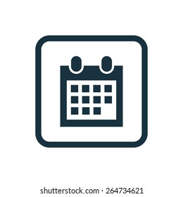 calendar icon Rounded squares button, on white background 