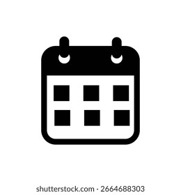 Calendar icon with rounded top – minimal vector