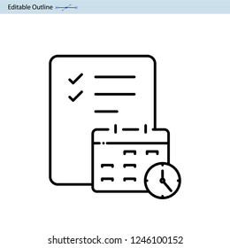 Calendar icon, Schedule icon, Business document, Planning icon, Appointment, Organiser, Project Agenda, Date and Time, Progress report icon