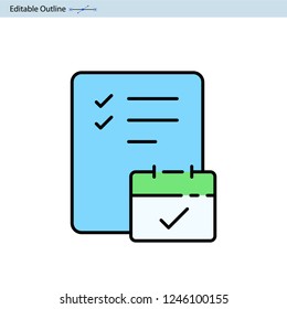 Calendar icon, Schedule icon, Business document, Planning icon, Appointment, Organiser, Project Agenda, Date and Time, Progress report icon