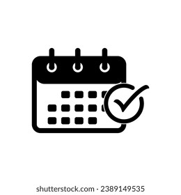Icono de calendario, planificación, ilustración vectorial de símbolo de fecha.