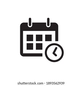 Calendar icon. Schedule icon isolated on white background. Flat design. Vector illustration.