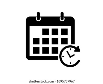 Icono de calendario. Icono de programación aislado en fondo blanco. Diseño plano. Ilustración vectorial.