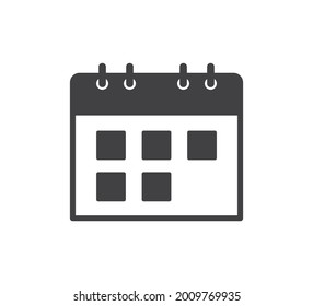 Calendar icon. Schedule icon isolated on white background. Flat design. Vector illustration.